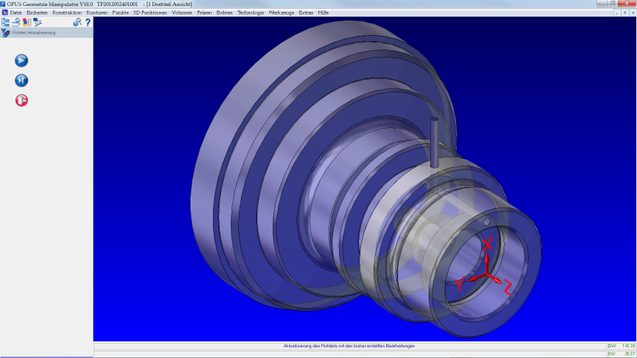 Simulation Drehverteiler Bohren mit C-Achse und Y-Achse oder B-Achse